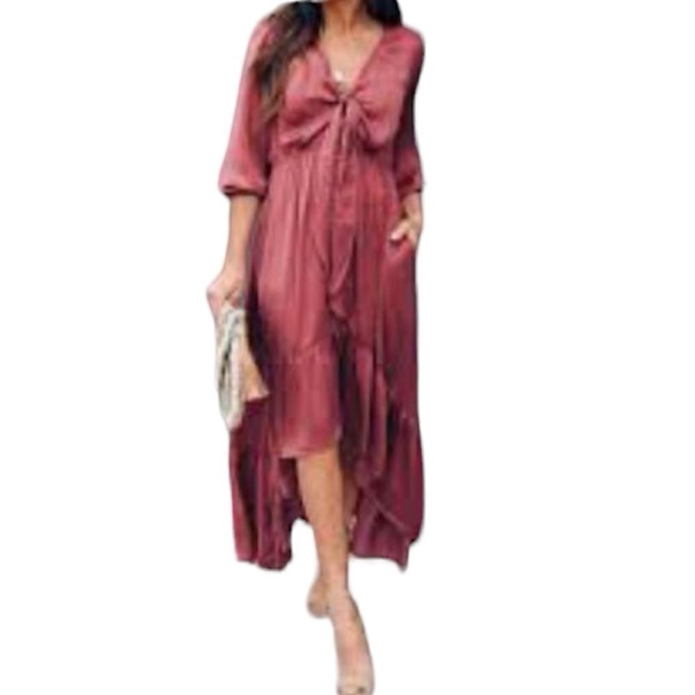 Bae Vely tie front asymmetrical light weight maxi dress size S